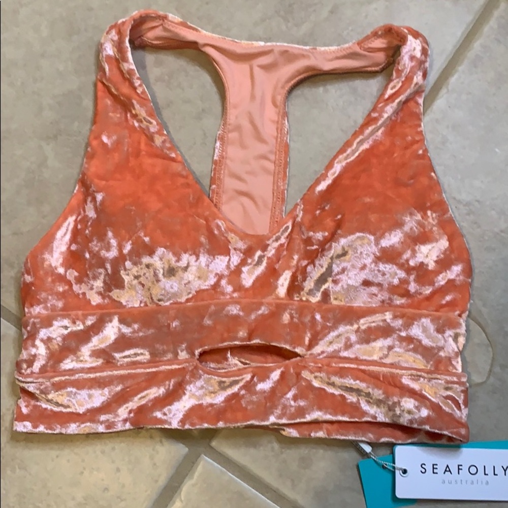 Seafolly pink velvet swim top